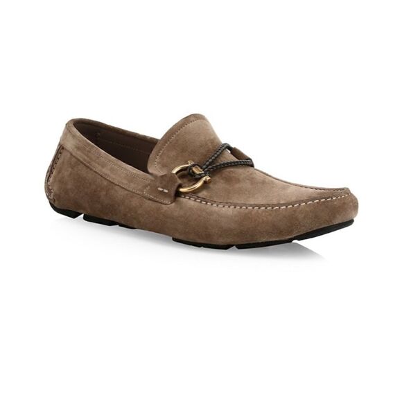 ❤️SOLD❤️Salvatore Ferragamo Front 4 Suede Driver Loafers - Picture 1 of 13